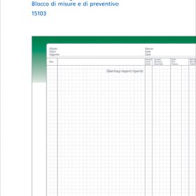SIMPLEX Ausmassbuch A4 15103 grün/weiss 50x2 Blatt