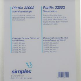 SIMPLEX Schreibplatte Platfix 32002 aluminium, für A5 hoch
