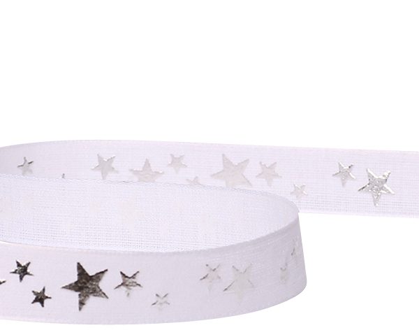 SPYK Band Cubino Étoiles 1031.1654 16mmx3m Weiss-Silber