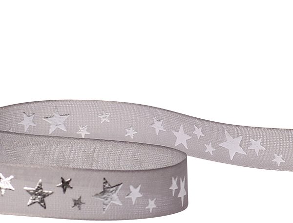 SPYK Band Cubino Étoiles 1031.1654 16mmx3m Grau-Silber