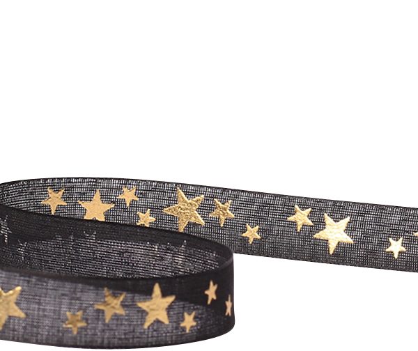 SPYK Band Cubino Étoiles 1031.1654 16mmx3m Schwarz-Gold