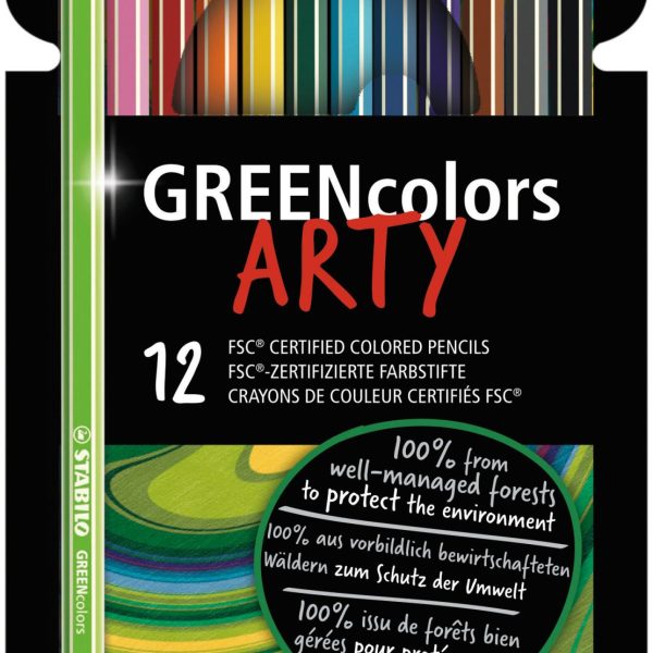 STABILO Farbstift ARTY 106019112 GREENcolors, 12 Stück