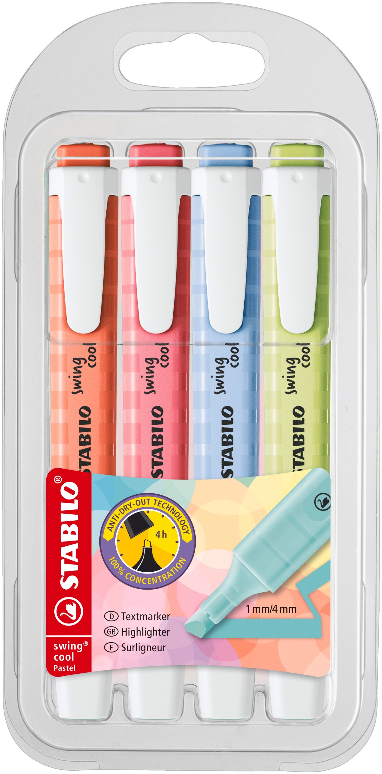 STABILO-275-4-08-1-4006381559461 STABILO Textmarker Swing Cool 1-4mm 275/4-08-1 ass. 4 Stück – Hochwertig & günstig bei ShopDeca