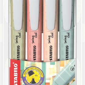 STABILO Swing Cool Leuchtmarker 1-4mm 275/4-09 Nature, Etui 4 Stück
