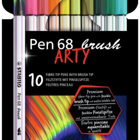 STABILO Fasermaler Pen 68 Brush 568/10-21-20 10 Stück ass.