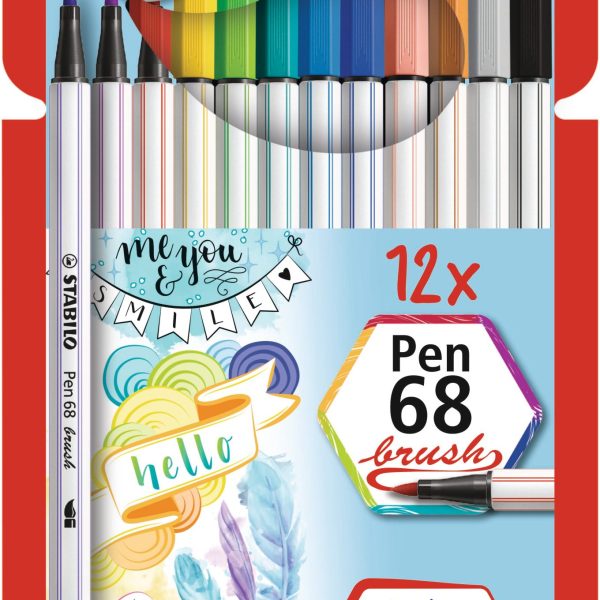 STABILO Fasermaler Pen 68 Brush 568/12-21 ass. 12 Stück
