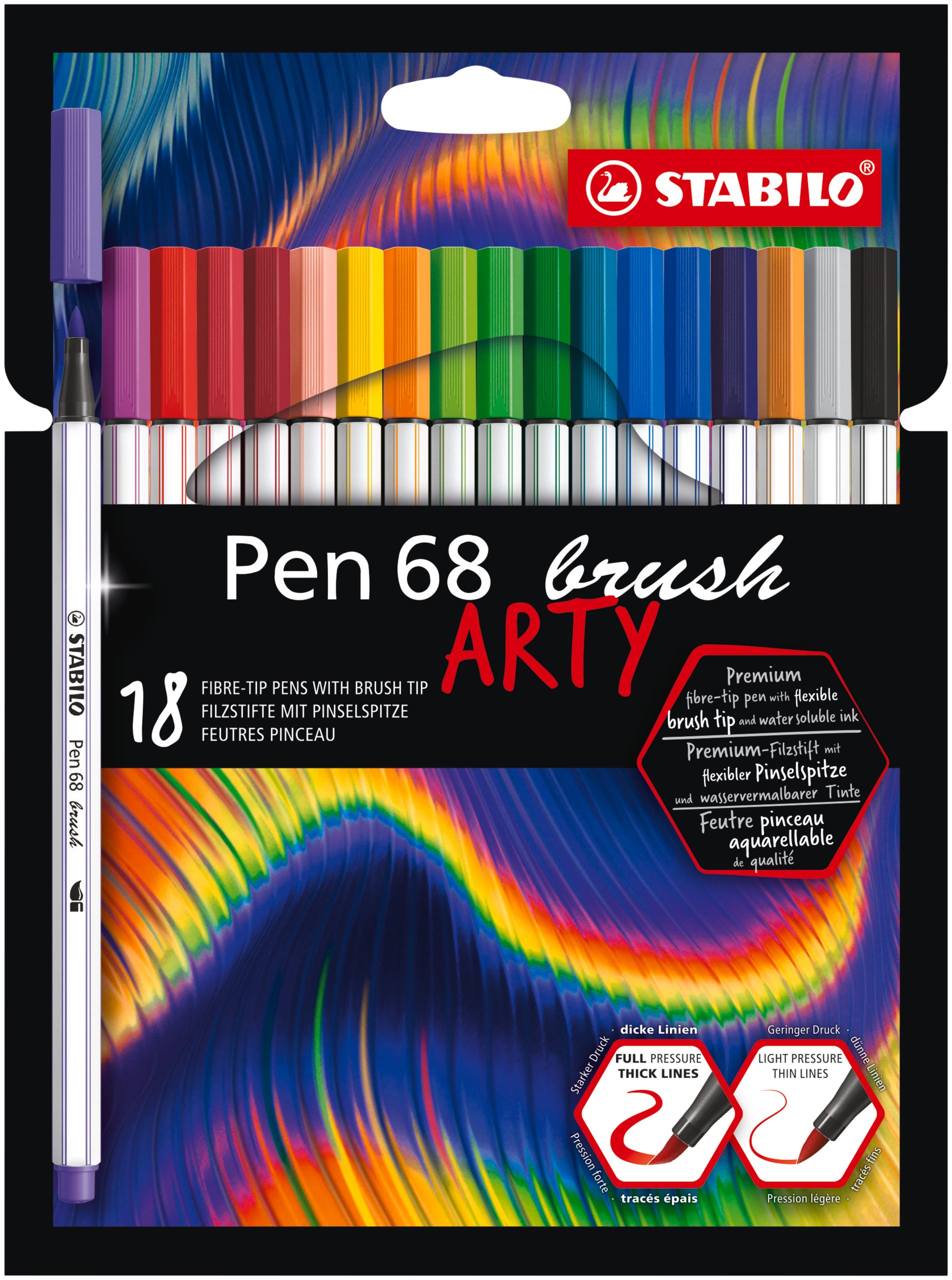 STABILO-568-18-21-20-4006381566940 STABILO Fasermaler Pen 68 Brush Arty 568/18-21-20 ass. 18 Stück – Hochwertig & günstig bei ShopDeca