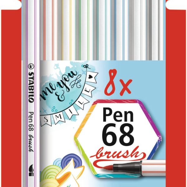 STABILO Fasermaler Pen 68 Brush 568/24-21 ass. 8 Stück