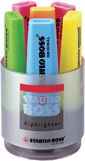 STABILO-7006-4006381214575 STABILO Textmarker BOSS 7006 Tischset 6 Stück – Hochwertig & günstig bei ShopDeca
