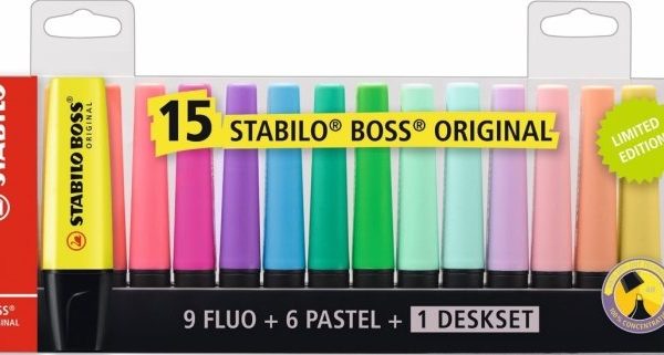 STABILO BOSS Original 2-5mm 7015-01-5 Tischset 15 Stück