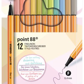 STABILO Fineliner Point 88 1mm 88/12-7-7 Pastellove 12 Stück