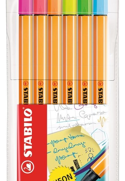 STABILO Fineliner Point 88 0.4mm 88/6-1 6er Etui Neon