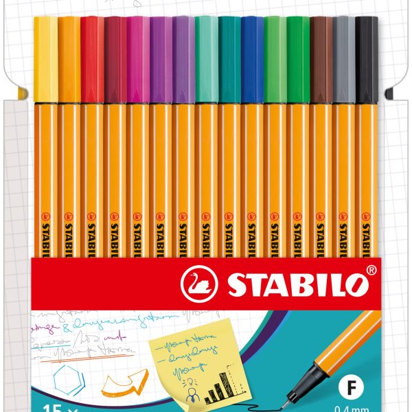 STABILO Fineliner Point 88 0.4mm 8815-4 Kartonetui 15 Stk.