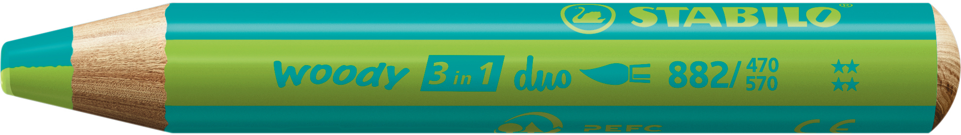 STABILO-882-470-570-4006381603720 STABILO Farbstift Woody 3 in 1 882/470-570 Duo, türkis/hellgrün – Hochwertig & günstig bei ShopDeca