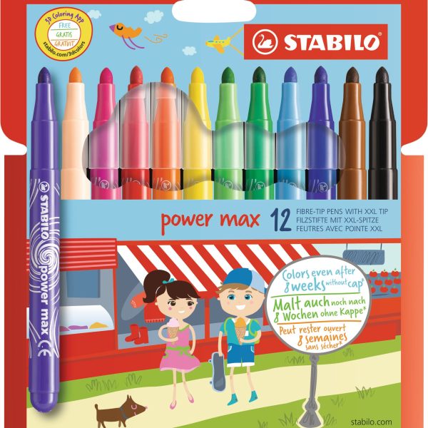 STABILO Fasermaler power max 980/1201 Etui 12 Stück