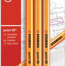STABILO Fineliner Point 88 0.4mm B-10213-10 schwarz/blau/rot, 3 Stück