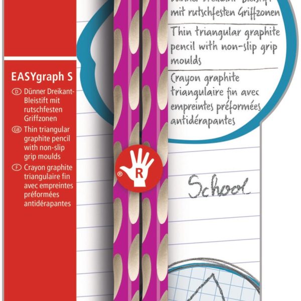 STABILO Bleistift EASYgraph S HB B-53111-10 pink, R 2 Stück