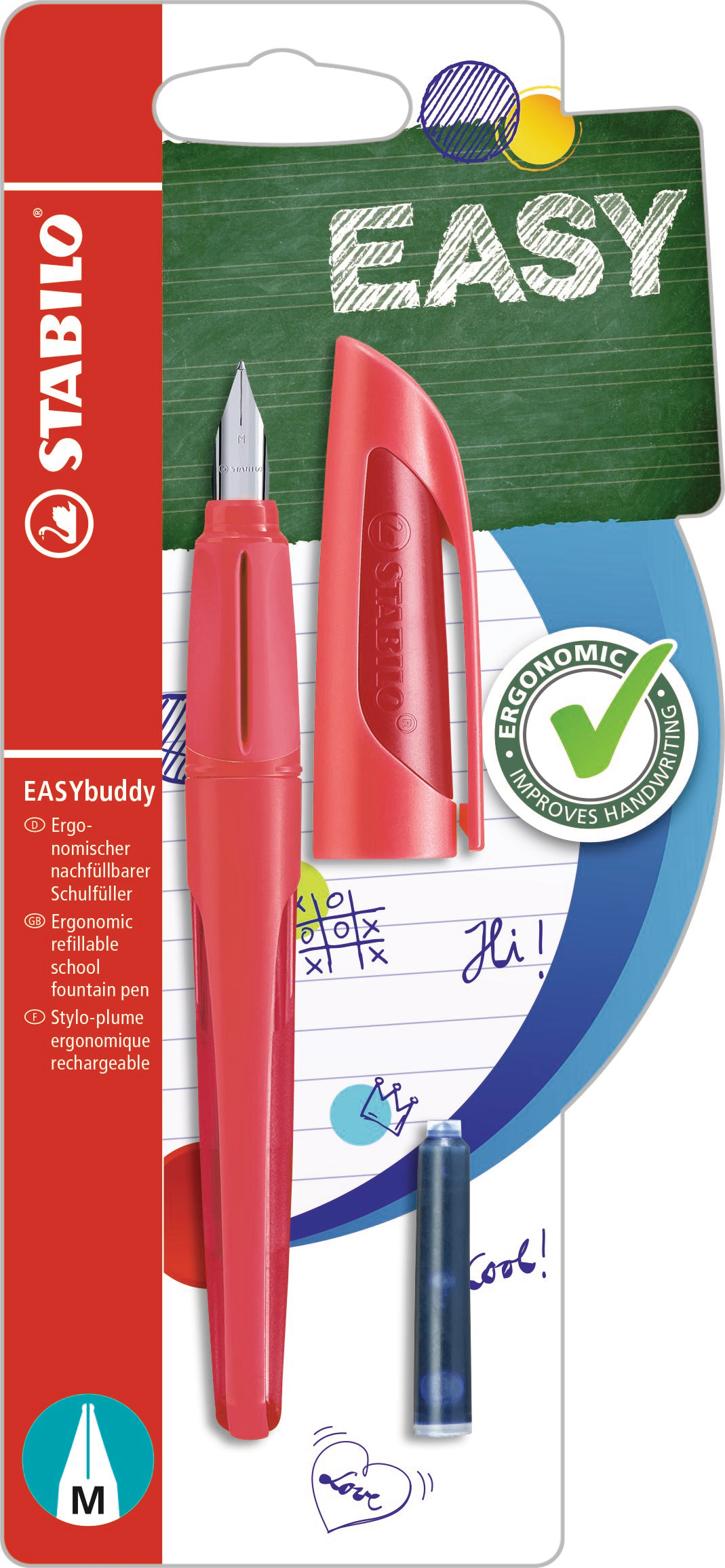 5031_EASYbuddy_Blister STABILO Füller EASYbuddy B-53922-5 rot – Hochwertig & günstig bei ShopDeca