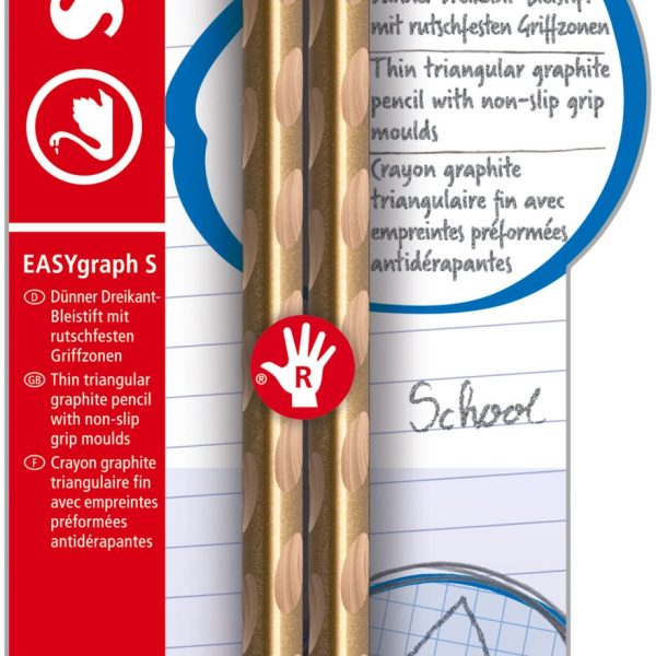 STABILO Bleistift EASYgraph S HB B-56622-10 gold, R 2 Stück