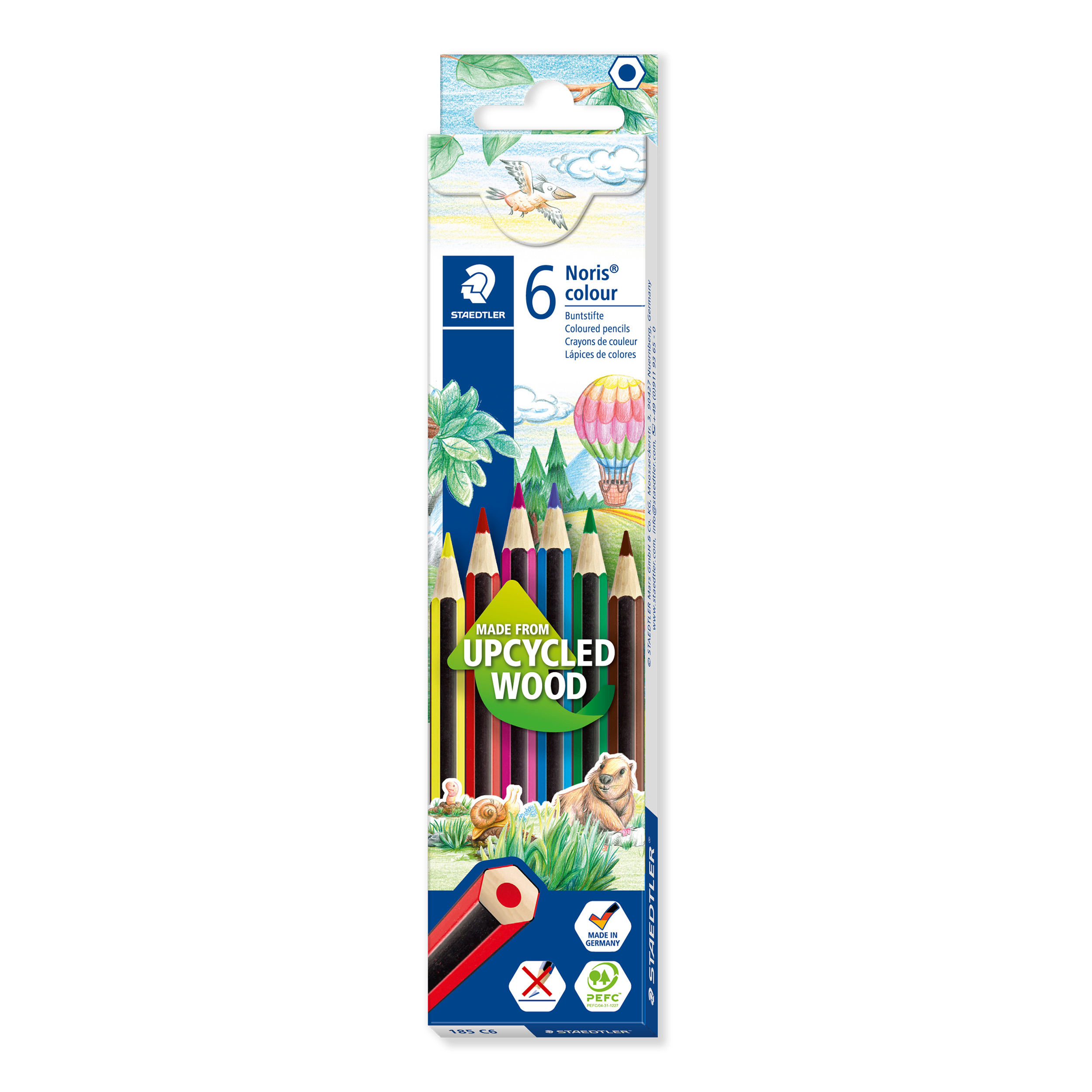 STAEDTLER-185C6-4007817185155 STAEDTLER Farbstifte 185C6 upcycled Wood 6 Stück – Hochwertig & günstig bei ShopDeca