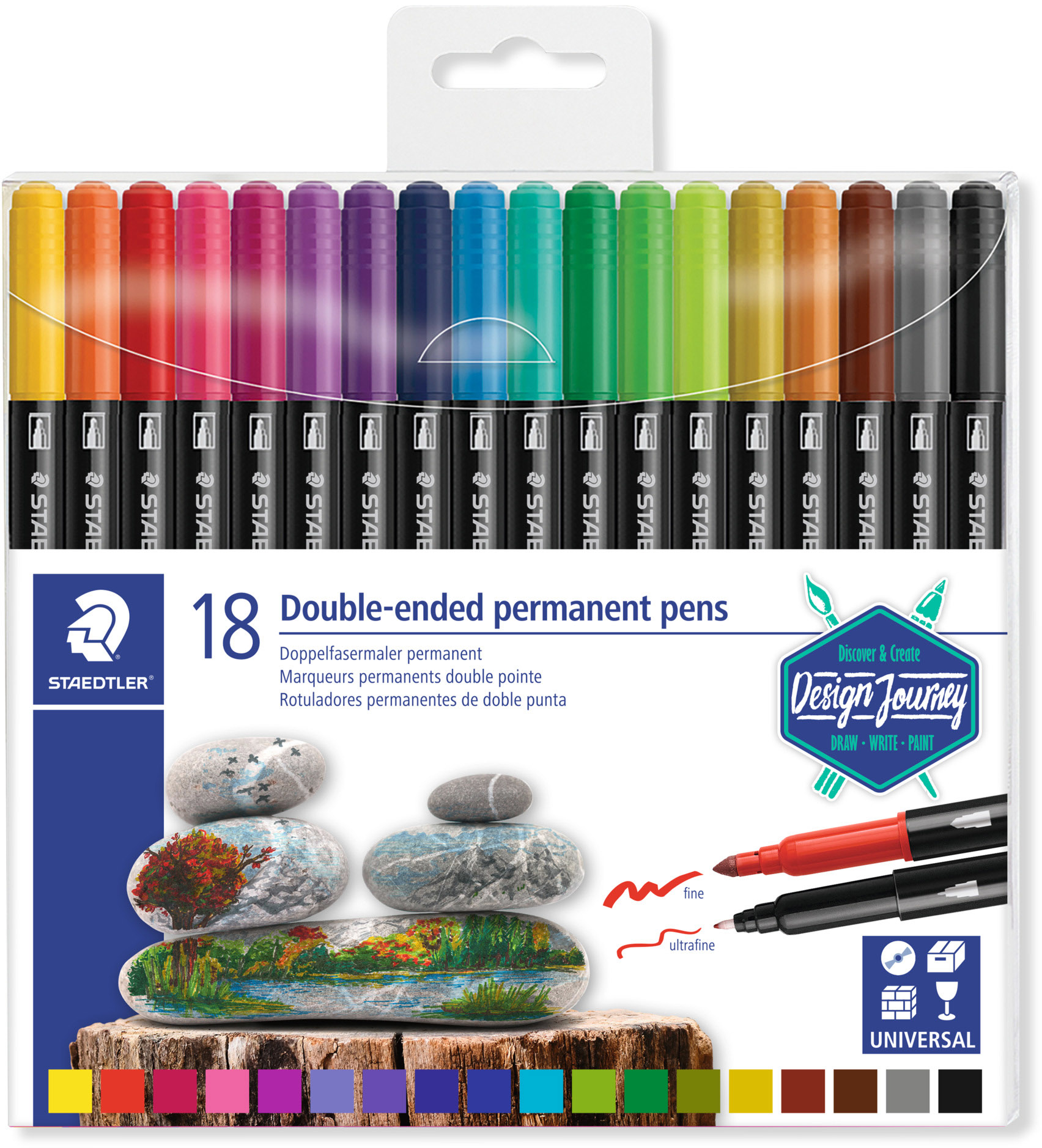 STAEDTLER-3187TB18-4007817042960 STAEDTLER Fasermaler 3187TB18 Design Journey, 18 Stück – Hochwertig & günstig bei ShopDeca