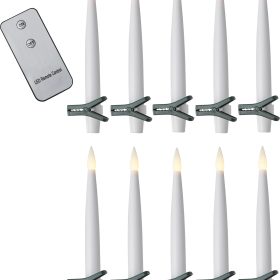 STAR TRADING LED Kerzen Paulina 15.5cm 12.064-65 weiss, Remote 10 Stück