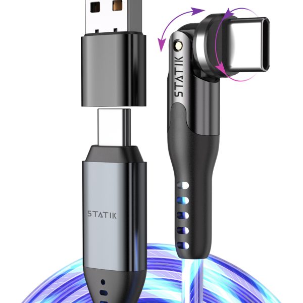 STATIK PowerPivot Pro, Glowing LED PUP-0465-3FT-CC USB-C to C, 1m, 100W
