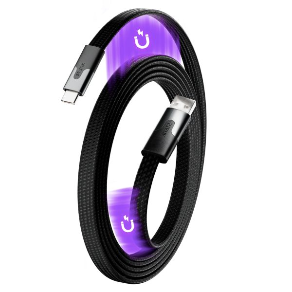 STATIK MagStack Slim Cable PUP-0494-3FT-AC-BLK USB-A to C, 1M, 27W Black