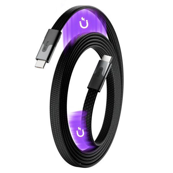 STATIK MagStack Slim Pro Cable PUP-0495-3FT-CC-BLK USB-C to C, 1M, 100W Black