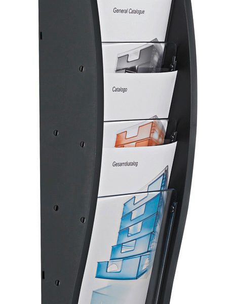 STYRO Wandprospekthalter A4 128-340.0292 anthrazit 4 Fächer