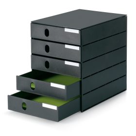 STYRO Schubladenbox styroval pro 14-8000.90 schwarz 5 Schubladen gesch.