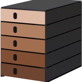 STYRO Schubladenbox styroval öko 14-8000.9mo schwarz/mocca 5 Schubladen