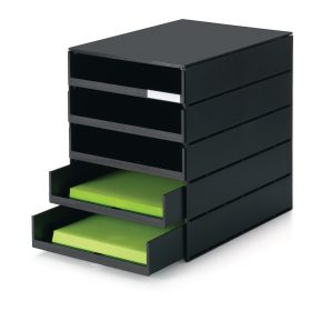 STYRO Schubladenbox styroval pro 14-8001.90 schwarz 5 Schubladen offen