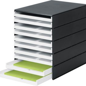 STYRO Schubladenbox styroval pro 14-8002.92 schwarz/weiss 10 Schubladen