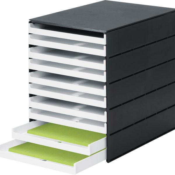 STYRO Schubladenbox styroval pro 14-8002.92 schwarz/weiss 10 Schubladen