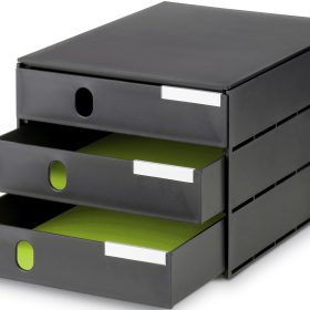 STYRO Schubladenbox styroval öko 14-8050.90 schwarz/schwarz 3 Schubladen