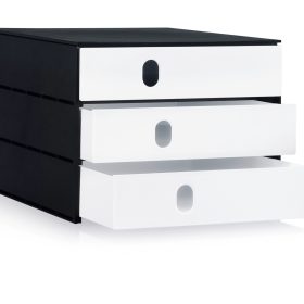 STYRO Schubladenbox styroval pro 14-8050.92 schwarz/weiss 3 Schubladen