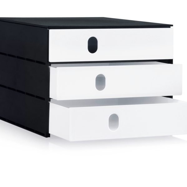 STYRO Schubladenbox styroval pro 14-8050.92 schwarz/weiss 3 Schubladen