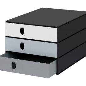 STYRO Schubladenbox styroval flow 14-8050.98 schwarz/grau 3 Schubladen
