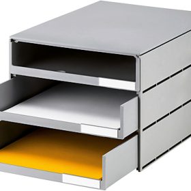 STYRO Schubladenbox styroval öko 14-8051.85 grau/grau 3 Schubladen offen