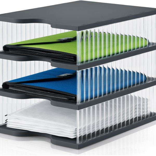 STYRO Ablagesystem styrobig uno 228-0103.92 schwarz/transparent 3 Fächer