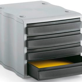 STYRO Schubladenbox styrowave 248-8500.98 grau/schwarz 4 Schubladen