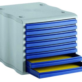 STYRO Schubladenbox styrowave 248-8550.38 grau/blau 8 Schubladen
