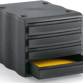STYRO Schubladenbox schwarz 248850099 4 Fächer