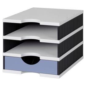 STYRO Ablagesystem styrodoc uno 268-0103.983 grau/sz/blau 2 F./1 Schubl.