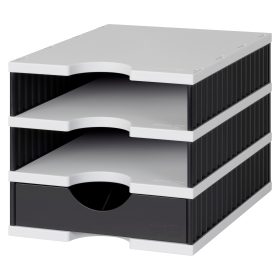 STYRO Ablagesystem styrodoc uno 268-0103.989 grau/schwarz 3 Fächer