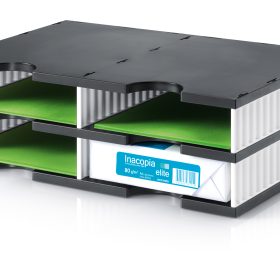 STYRO Ablagesystem styrodoc duo 268-0202.09 schwarz/weiss 4 Fächer