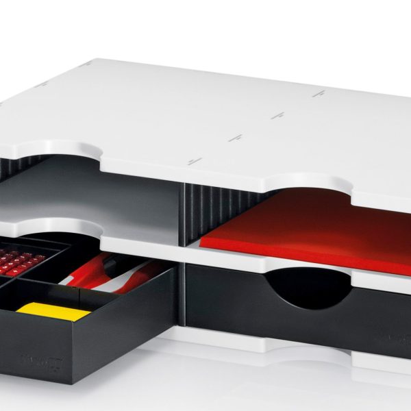 STYRO Ablagesystem styrodoc duo 268-0202.989 grau/schwarz 2 F./2 Schubl.