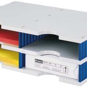 STYRO Ablagesystem styrodoc duo 268-02021.38 grau/blau 4 Fächer