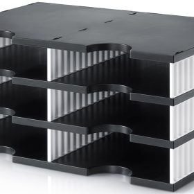 STYRO Ablagesystem styrodoc duo 268-0203.09 schwarz/weiss 6 Fächer